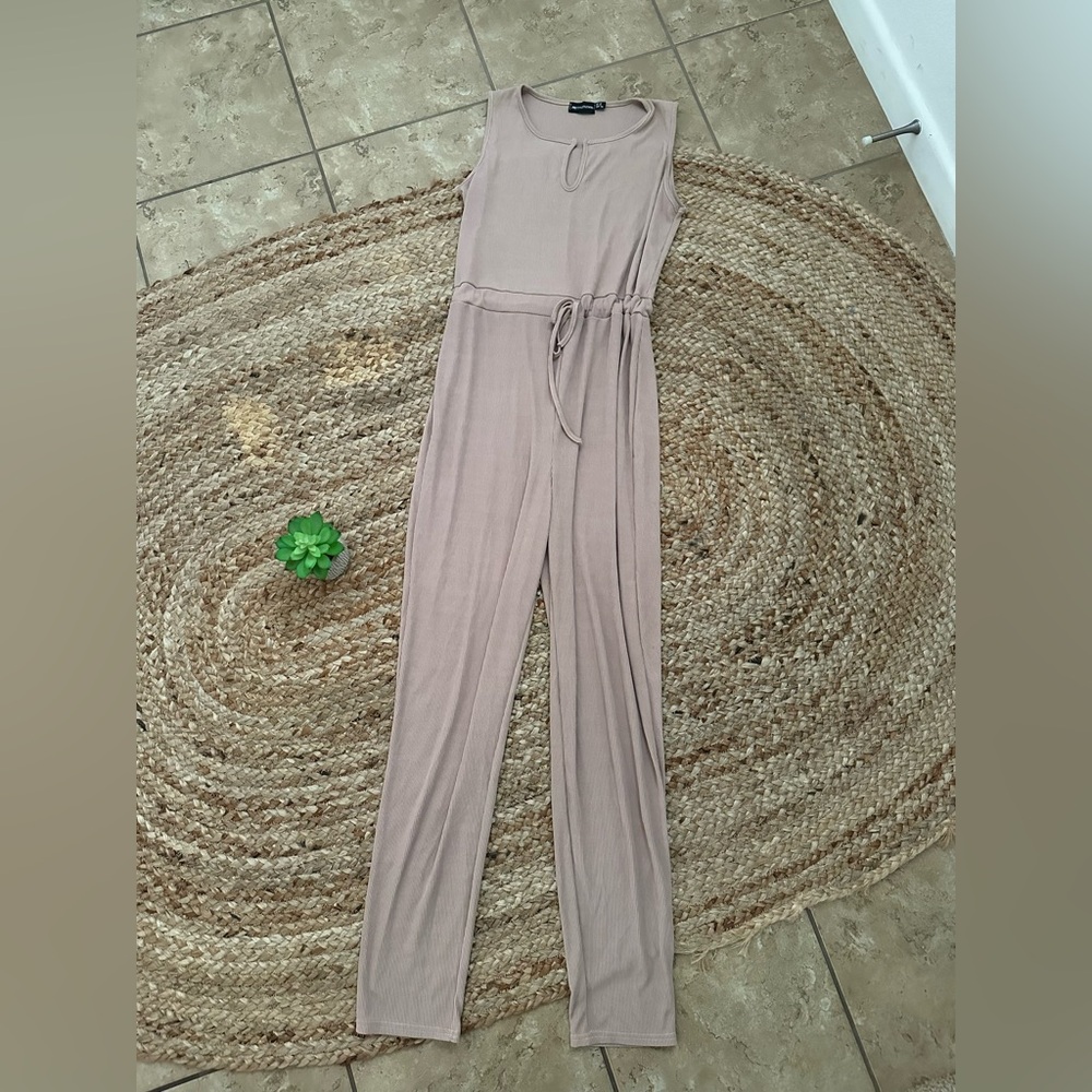 TANK TOP PINK RIBBED JUMPSUIT